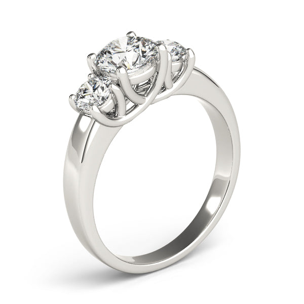 3 Stone Trellis Diamond Engagement Ring