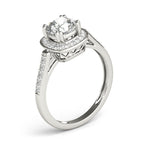 Princess & Cushion Accent Engagement Ring