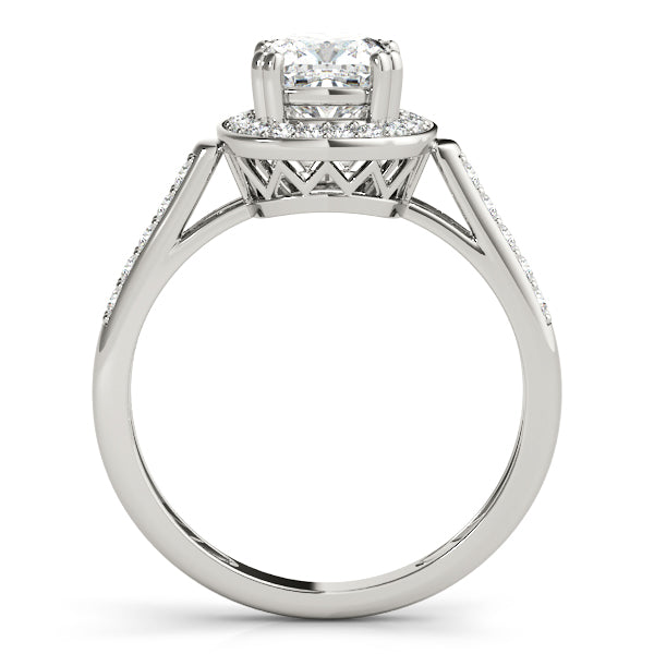 Princess & Cushion Accent Engagement Ring