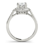 Princess & Cushion Accent Engagement Ring