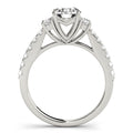 Round Cut Cluster Engagement Ring – 14KT Semi-Mount Customizable