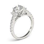 Round Cluster Side Engagement Ring – Semi-Mount 1.0CT