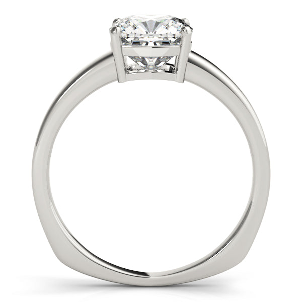 Cushion Cut Solitaire Engagement Ring with Matching Stone Accent