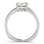 Cushion Cut Solitaire Engagement Ring with Matching Stone Accent