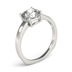 Cushion Cut Solitaire Engagement Ring with Matching Stone Accent