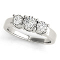 Three Stone Round Prong Engagement Ring
