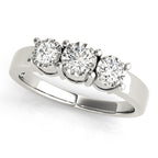 Three Stone Round Prong Engagement Ring