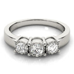 Three Stone Round Prong Engagement Ring