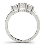 Three Stone Round Prong Engagement Ring