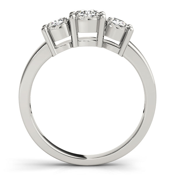 Three Stone Round Prong Engagement Ring