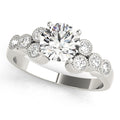 Milgrain Cluster Accent Engagement Ring
