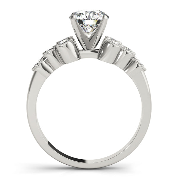 Milgrain Cluster Accent Engagement Ring