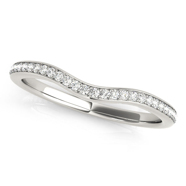 Curved Channel Set Diamond Wedding Band