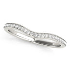 Curved Channel Set Diamond Wedding Band