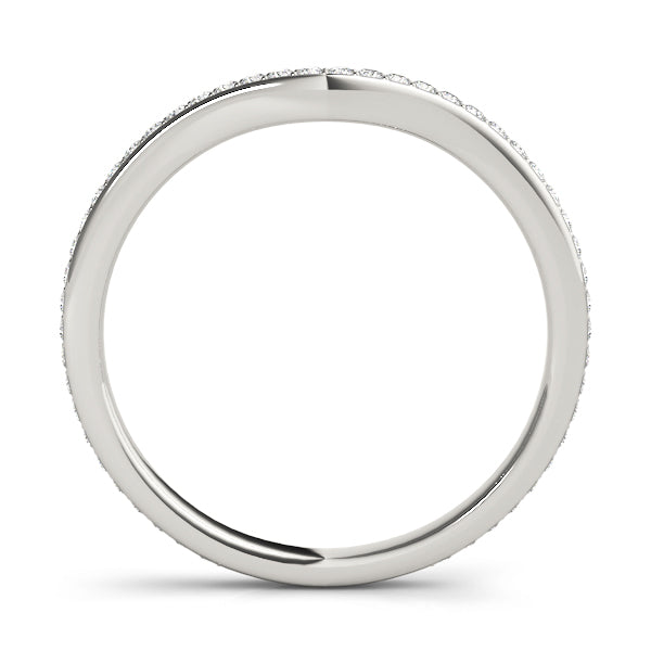Curved Channel Set Diamond Wedding Band