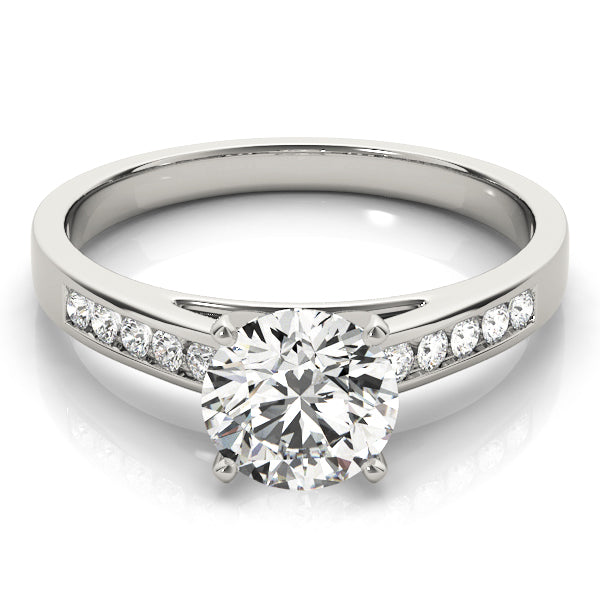 Single Row Channel Set Engagement Ring