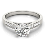 Single Row Channel Set Engagement Ring – Semi-Mount ½ CT