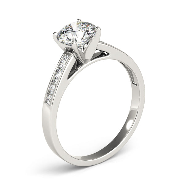 Single Row Channel Set Engagement Ring