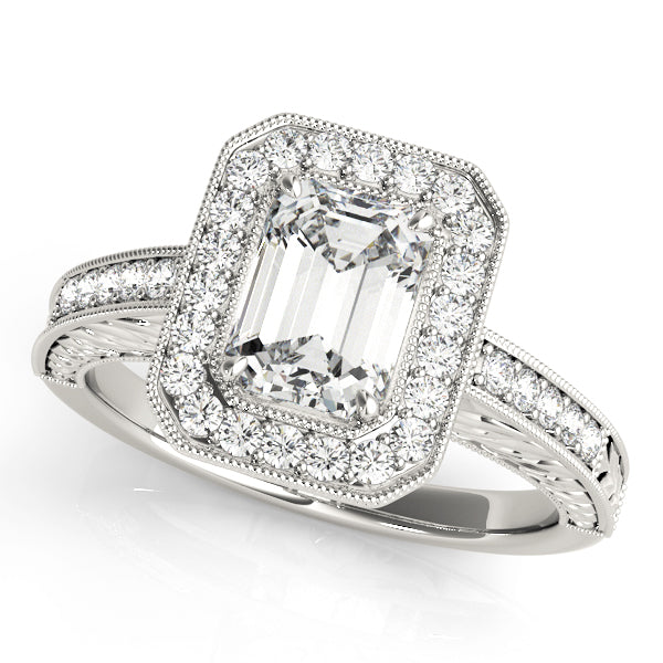 Emerald Halo Engagement Ring