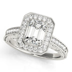 Emerald Halo Engagement Ring