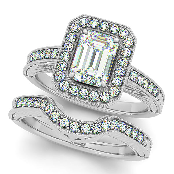 Emerald Halo Engagement Ring