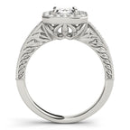 Emerald Halo Engagement Ring