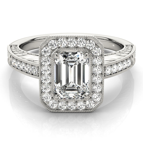 Emerald Halo Engagement Ring