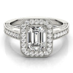Emerald Halo Engagement Ring