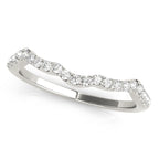 Curved Prong Set Diamond Wedding Band