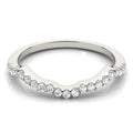 Curved Prong Set Diamond Wedding Band