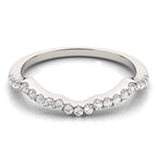 Curved Prong Set Diamond Wedding Band