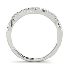 Curved Prong Set Diamond Wedding Band