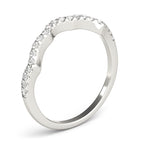 Curved Prong Set Diamond Wedding Band