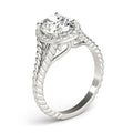 Oval Halo Braided Shank Engagement Ring