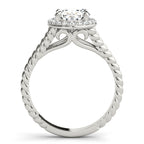 Oval Halo Braided Shank Engagement Ring