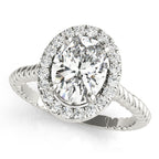 Oval Diamond Accent Engagement Ring