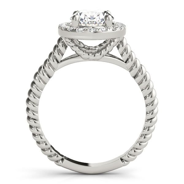 Oval Diamond Accent Engagement Ring