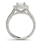 Oval Diamond Accent Engagement Ring