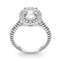 Oval Diamond Accent Engagement Ring