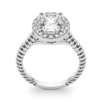 Oval Diamond Accent Engagement Ring