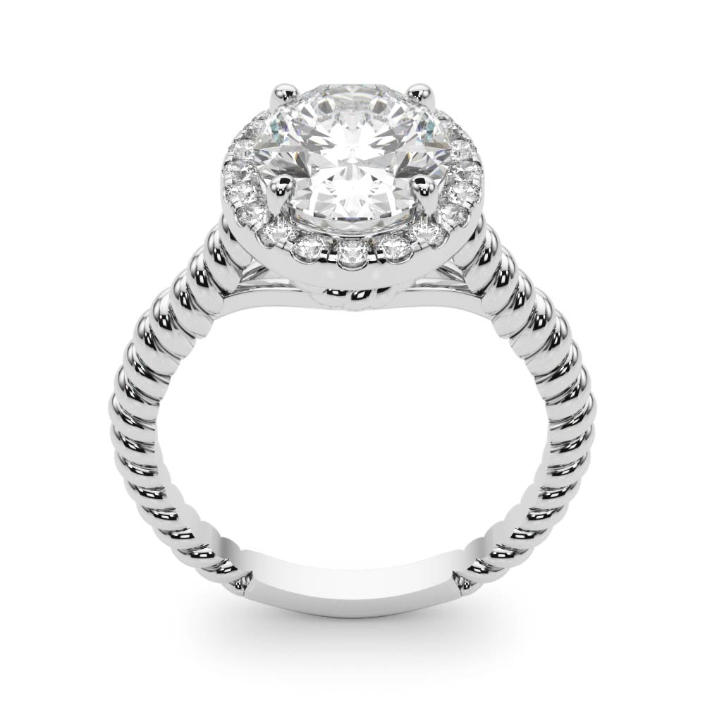 Oval Diamond Accent Engagement Ring