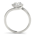 Oval Bypass Halo Engagement Ring