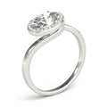 Oval Diamond Accent Engagement Ring