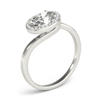Oval Diamond Accent Engagement Ring