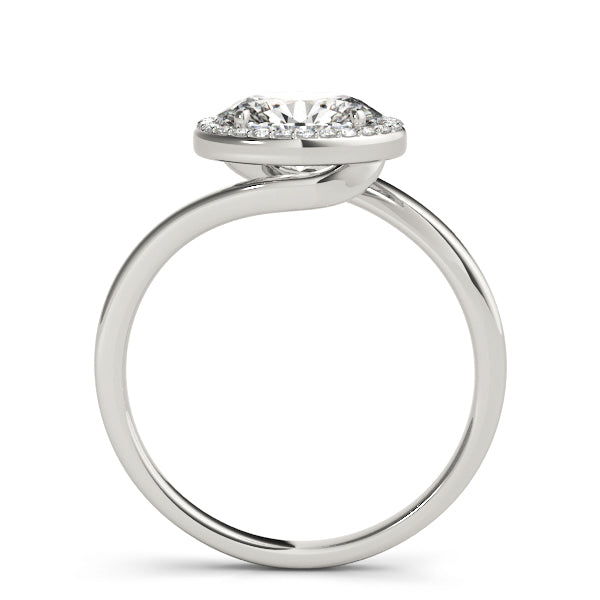 Oval Diamond Accent Engagement Ring