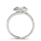 Oval Diamond Accent Engagement Ring