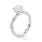 Twisted Diamond Engagement Ring with Pavé Accent