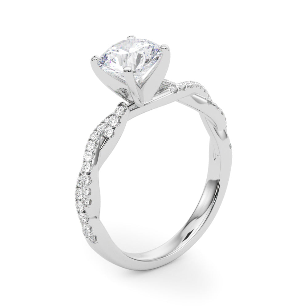 Twisting Diamond Engagement Ring