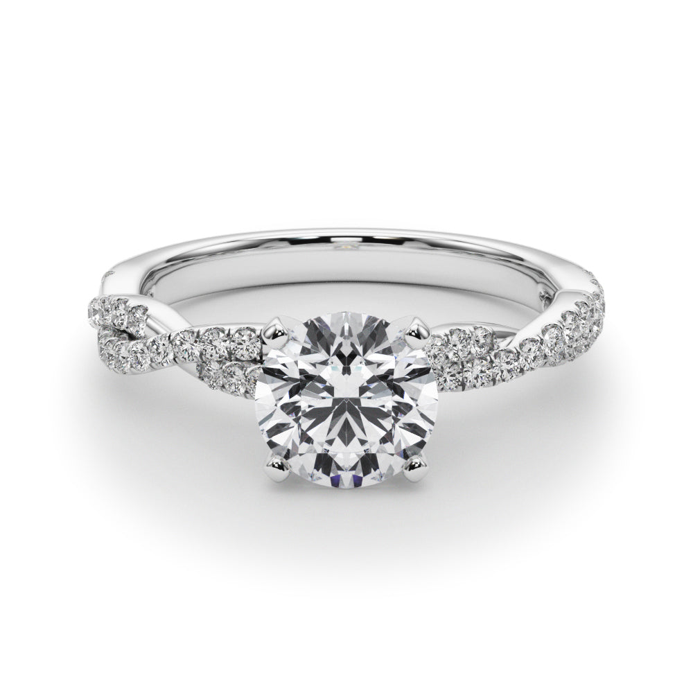 Twisting Diamond Engagement Ring