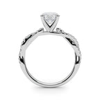 Twisted Diamond Engagement Ring with Pavé Accent